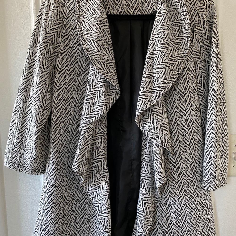 Calvin Klein Knit Print Open Front Blazer